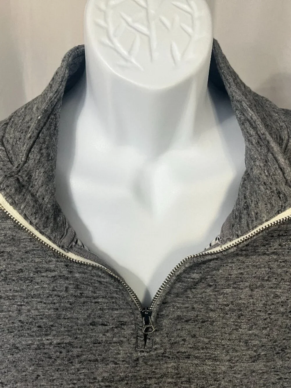 🧶 J.Crew Knit Goods Men's Gray Marled Thermal Lined 1/4 Zip Sweater XXL 🍂